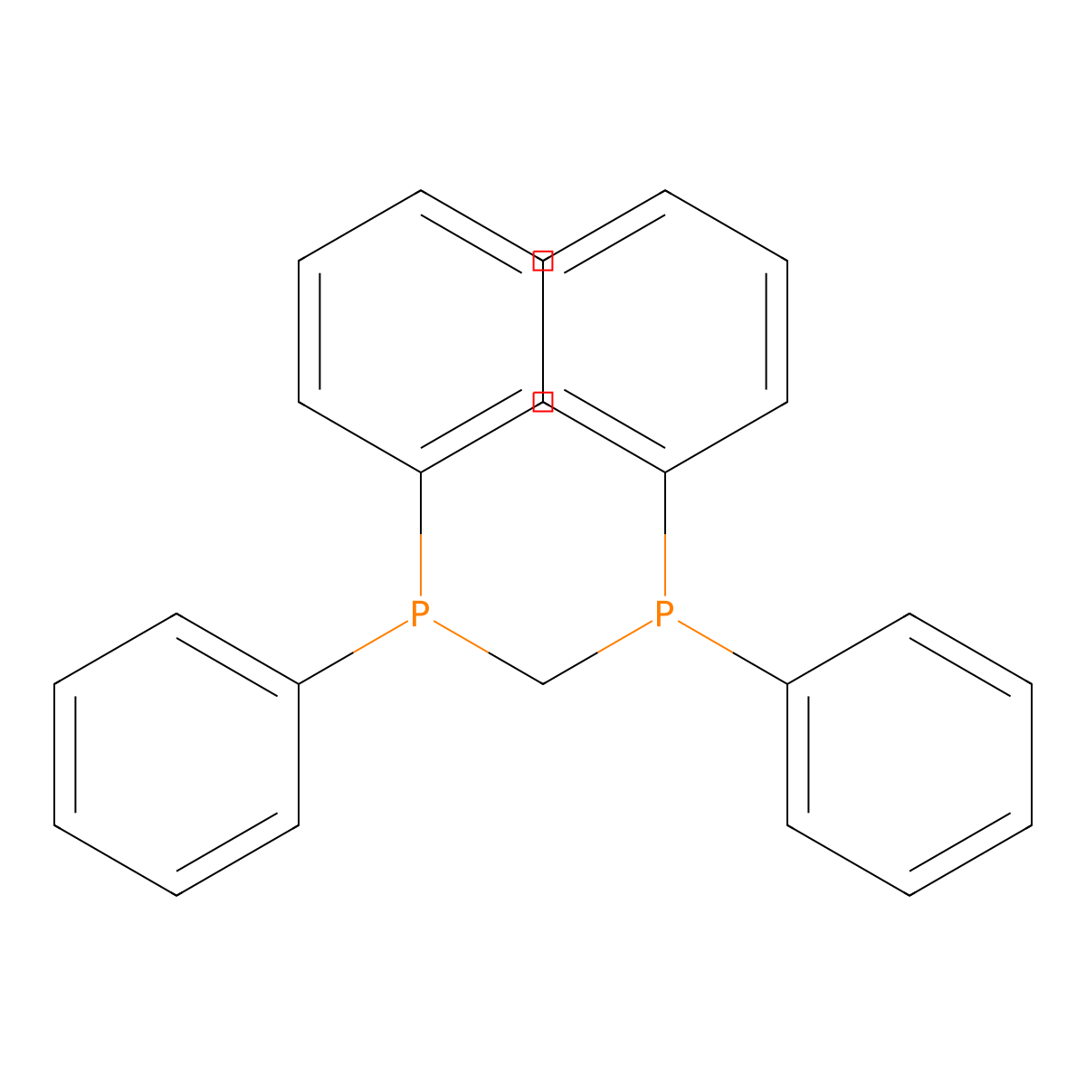 Bis(diphenylphosphino)methane molecular structure, CAS 2071-20-7