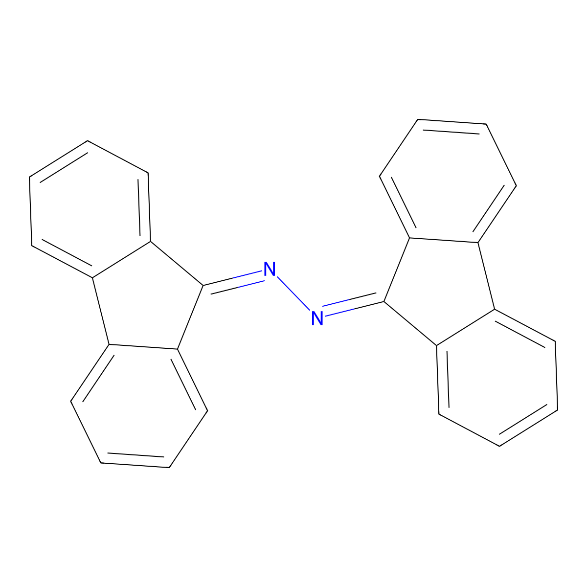N,N'-Bis(fluoren-9-ylidene) hydrazine molecular structure, CAS 2071-44-5