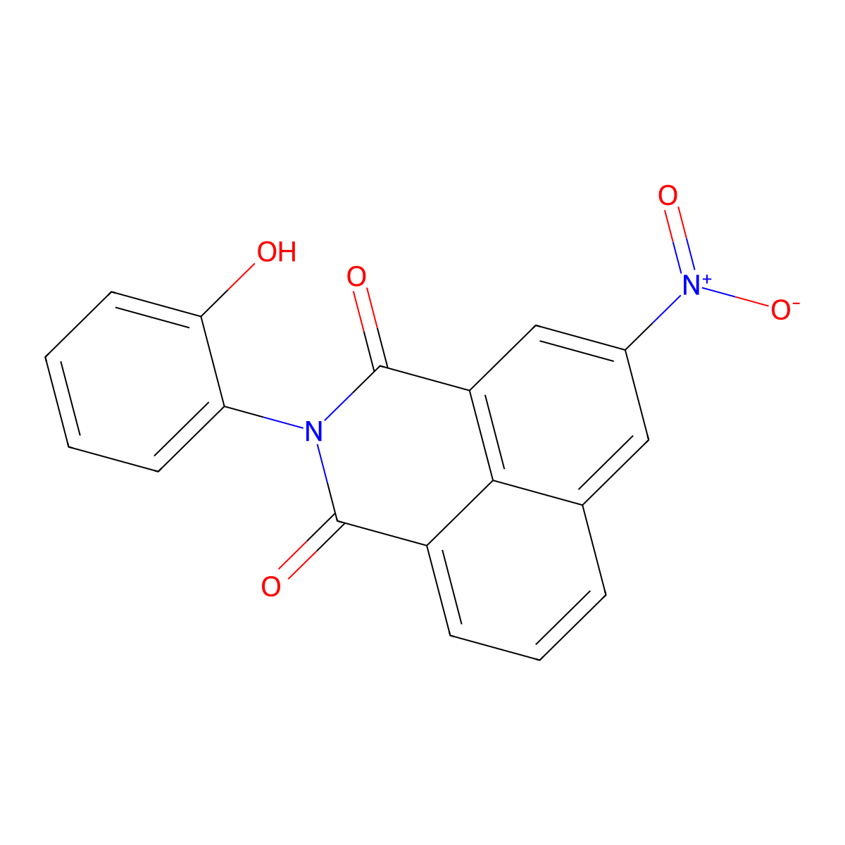 2-(2-hydroxyphenyl)-5-nitro-1H-benzo[de]isoquinoline-1,3(2H)-dione molecular structure, CAS 207107-76-4