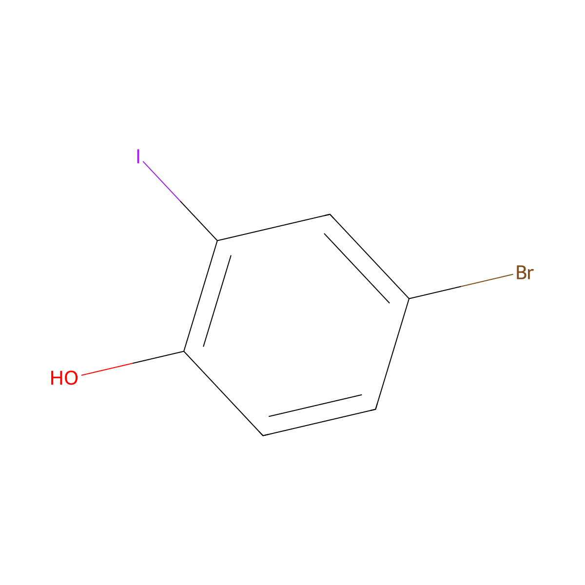 4-Bromo-2-iodophenol molecular structure, CAS 207115-22-8