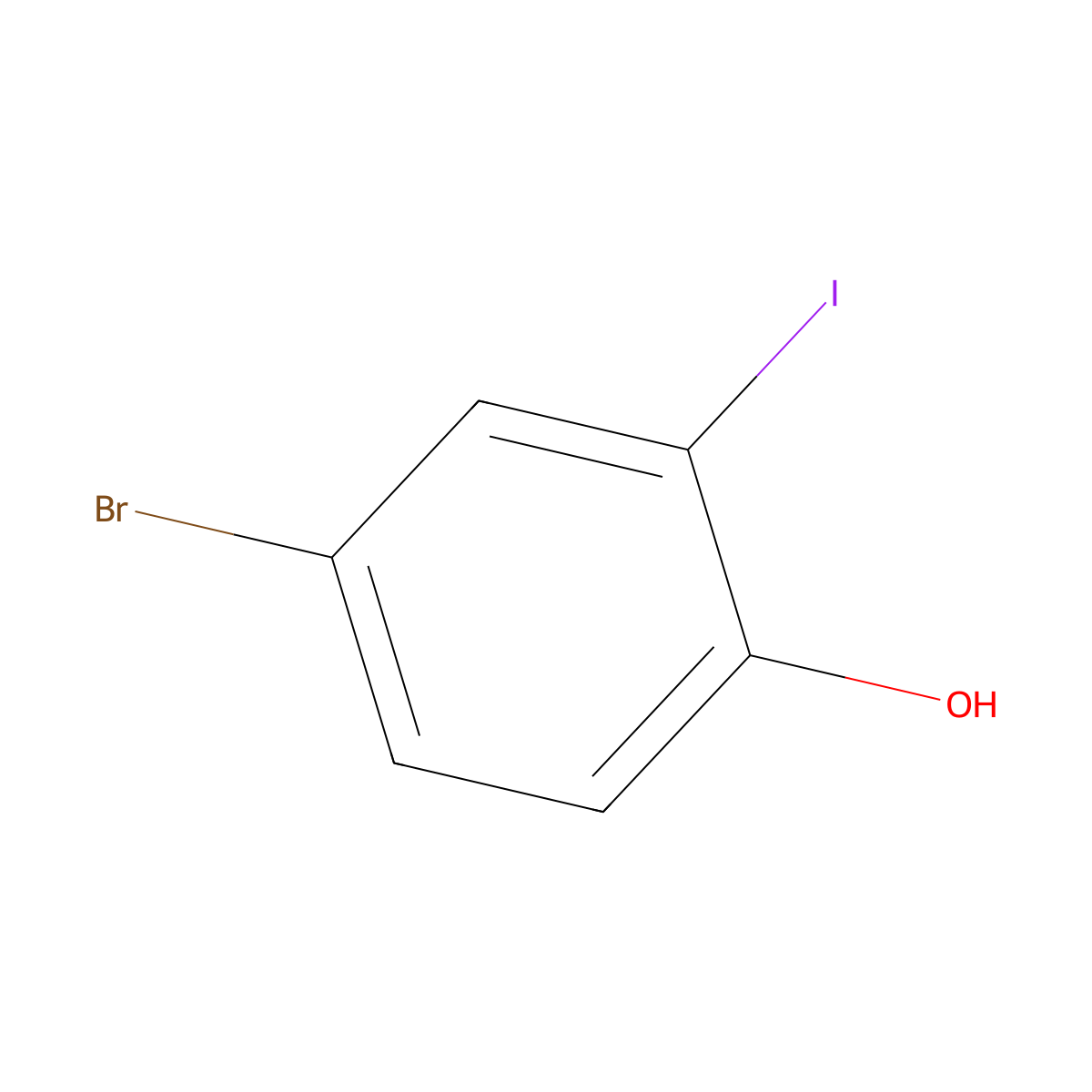 4-Bromo-2-iodophenol molecular structure, CAS 207115-22-8