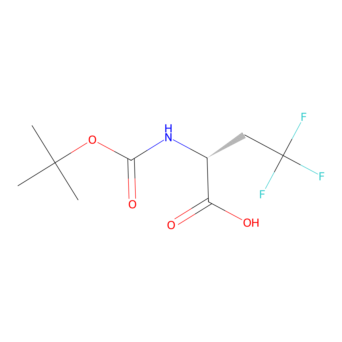 (2R)-2-(((tert-butoxy)carbonyl)amino)-4,4,4-trifluorobutanoic acid molecular structure, CAS 207118-08-9