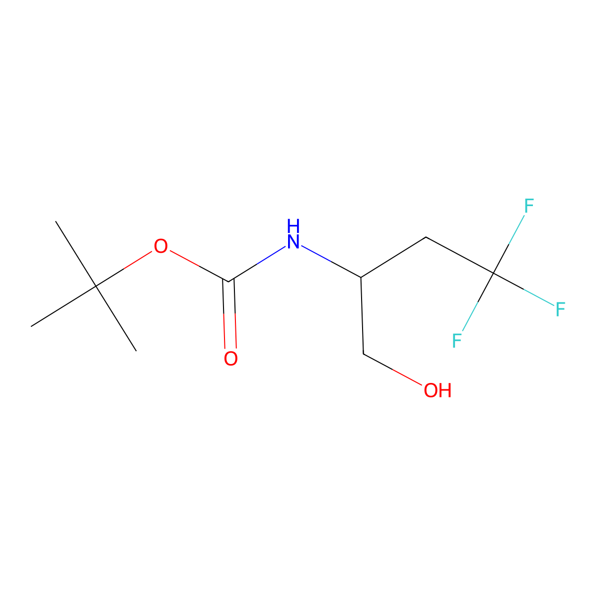 tert-butyl N-[(2R)-4,4,4-trifluoro-1-hydroxybutan-2-yl]carbamate molecular structure, CAS 207118-12-5