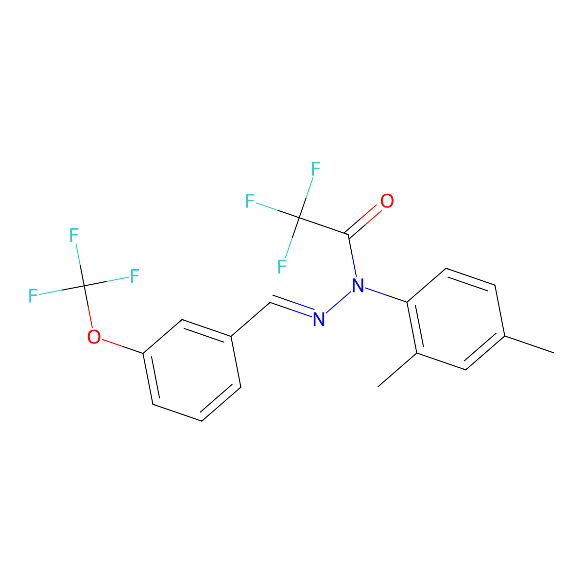(E)-N-(2,4-Dimethylphenyl)-2,2,2-trifluoro-N'-(3-(trifluoromethoxy)benzylidene)acetohydrazide molecular structure, CAS 2071209-49-7
