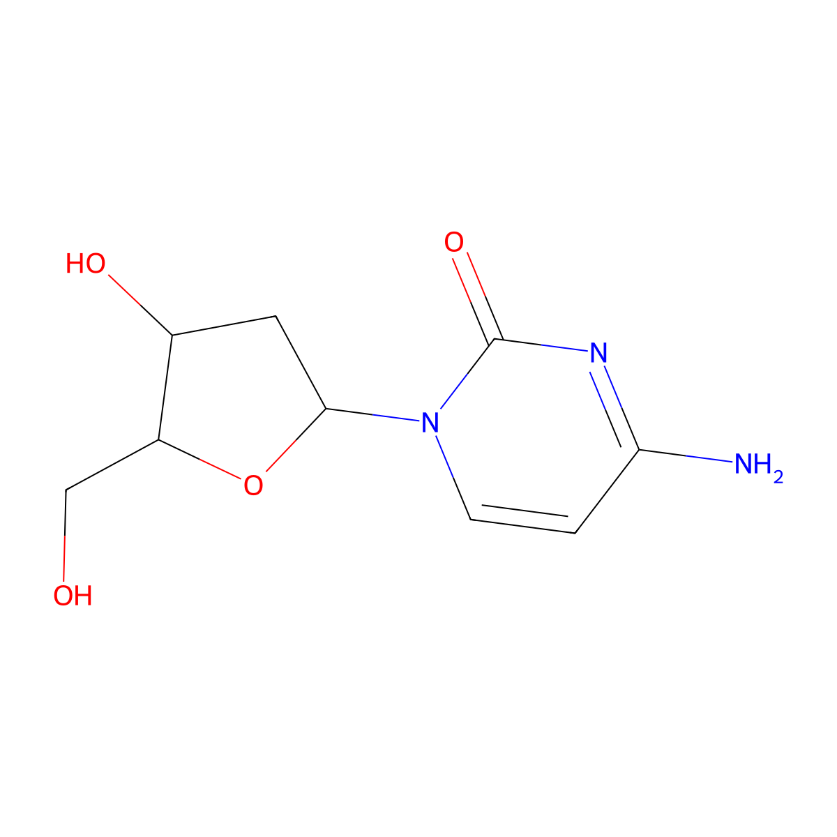 Deoxycytidine molecular structure, CAS 207121-53-7