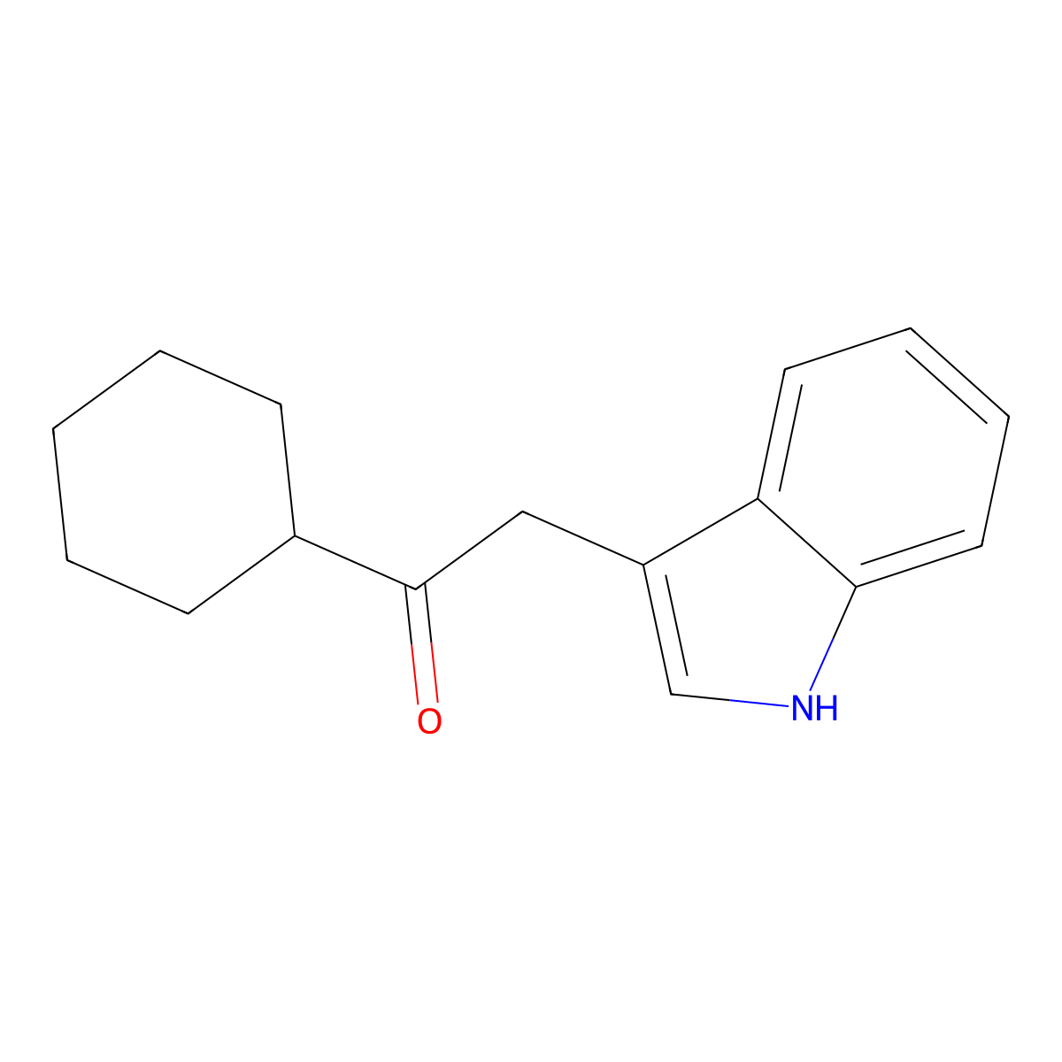 1-Cyclohexyl-2-(1H-indol-3-yl)ethan-1-one molecular structure, CAS 2071216-30-1