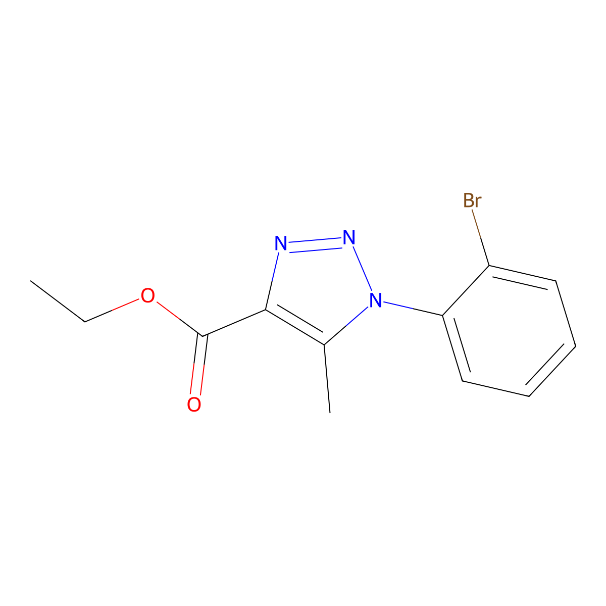 Ethyl 1-(2-bromophenyl)-5-methyl-1,2,3-triazole-4-carboxylate molecular structure, CAS 2071250-97-8