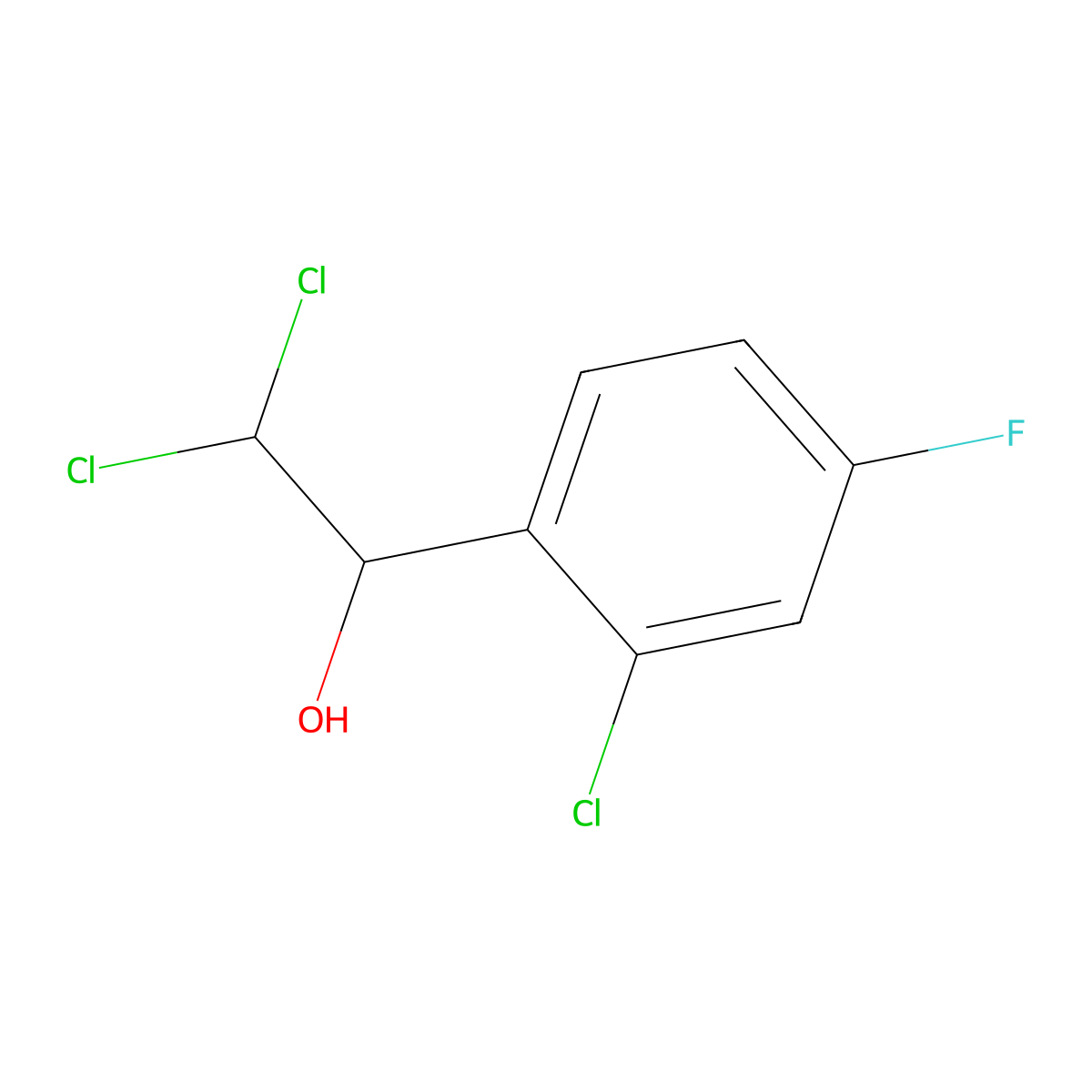 2,2-Dichloro-1-(2-chloro-4-fluorophenyl)ethanol molecular structure, CAS 2071258-12-1