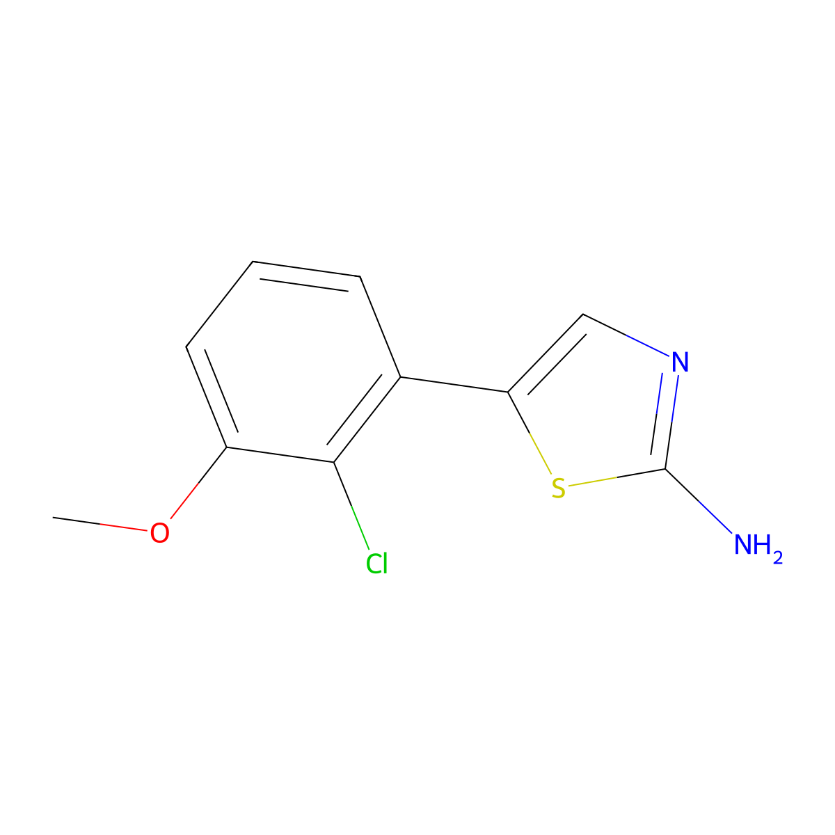 5-(2-Chloro-3-methoxyphenyl)thiazol-2-amine molecular structure, CAS 2071258-17-6