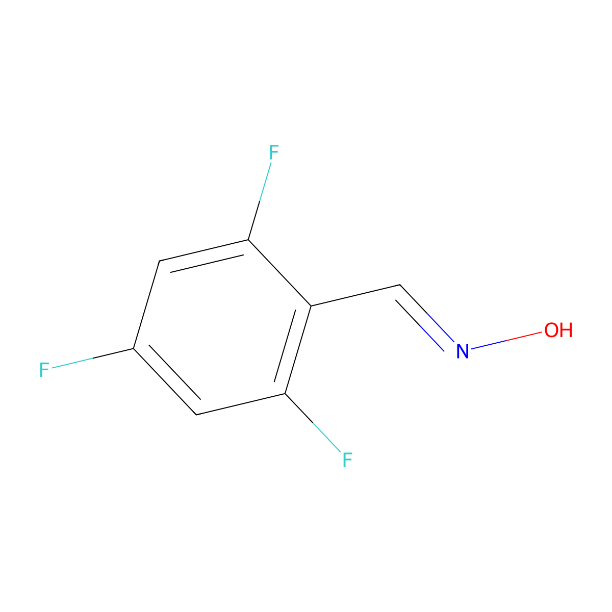 (E)-2,4,6-TrifluorobenZaldehyde oxime molecular structure, CAS 2071280-04-9