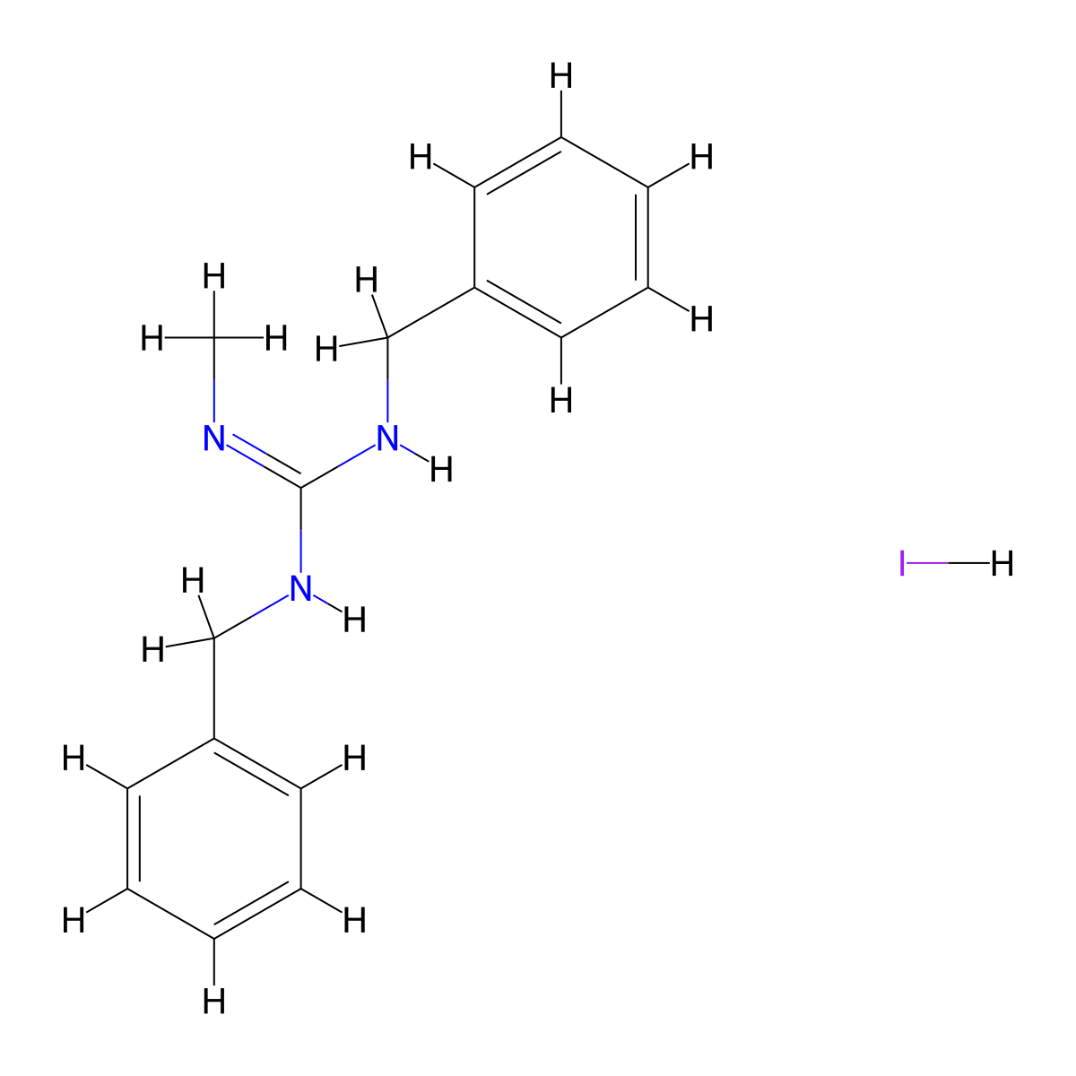 N,N'-dibenzyl-N''-methylguanidinehydroiodide molecular structure, CAS 2071376-34-4