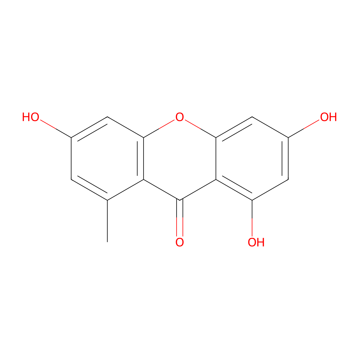Norlichexanthone molecular structure, CAS 20716-98-7