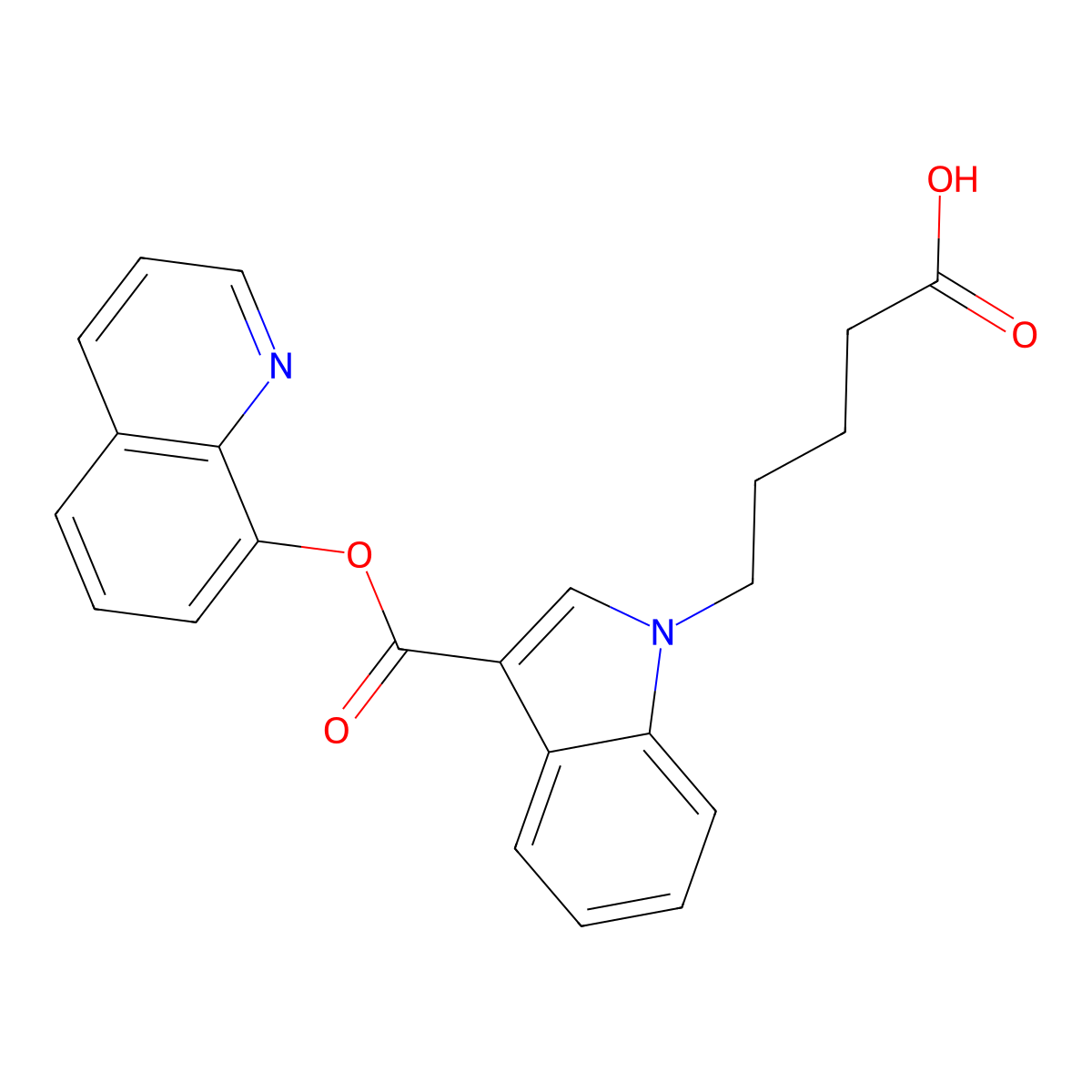 PB-22 N-pentanoic acid metabolite molecular structure, CAS 2071638-22-5