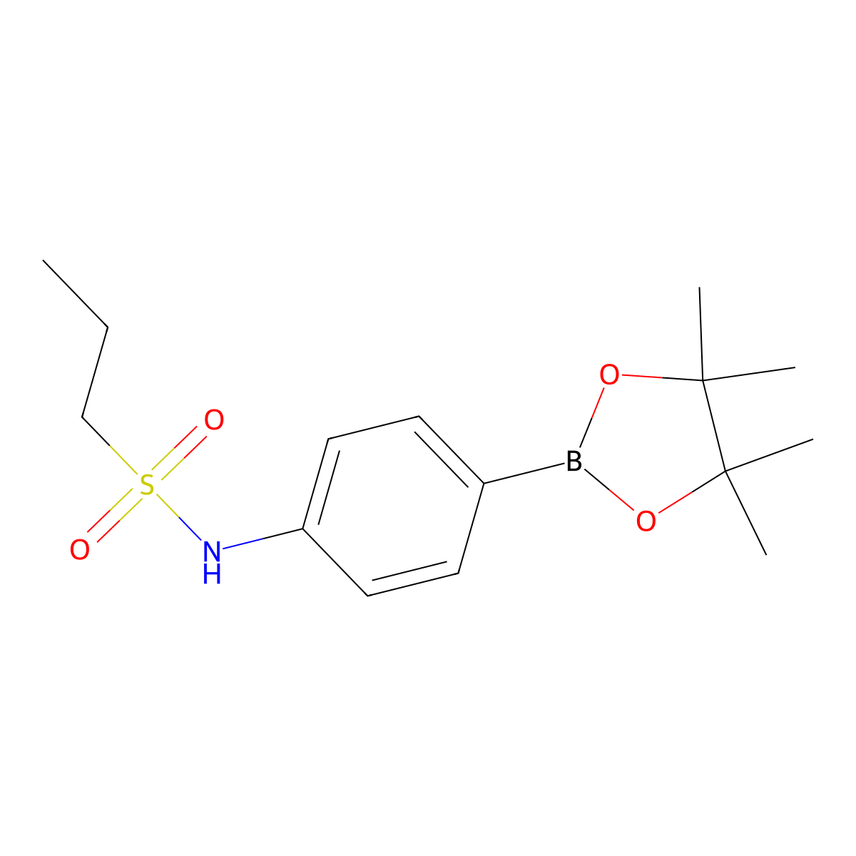 1-Propanesulfonamide, N-[4-(4,4,5,5-tetramethyl-1,3,2-dioxaborolan-2-yl)phenyl]- molecular structure, CAS 2071707-87-2