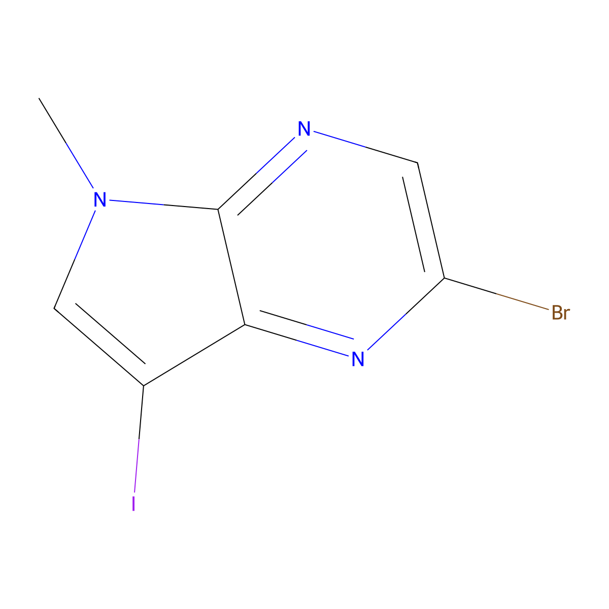 2-Bromo-7-iodo-5-methyl-5H-pyrrolo[2,3-b]pyrazine molecular structure, CAS 2071708-79-5