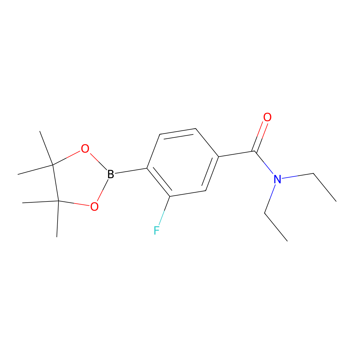 N,N-diethyl-3-fluoro-4-(4,4,5,5-tetramethyl-1,3,2-dioxaborolan-2-yl)benzamide molecular structure, CAS 2071741-37-0