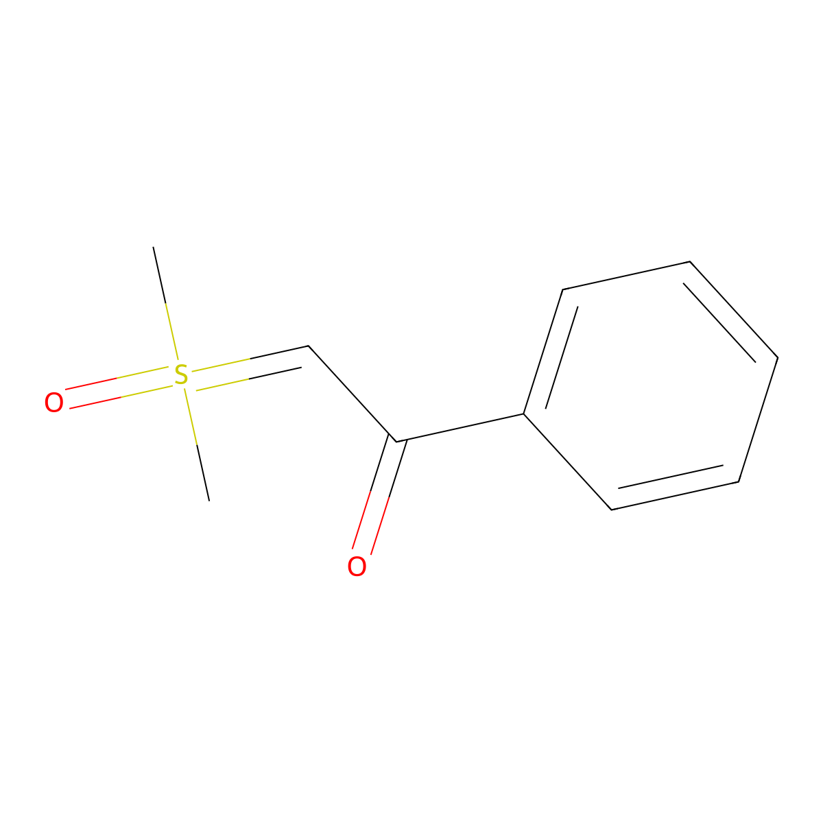 2-(Dimethyl (oxo)-lambda6-sulfanylidene)-1-phenylethan-1-one molecular structure, CAS 20718-17-6