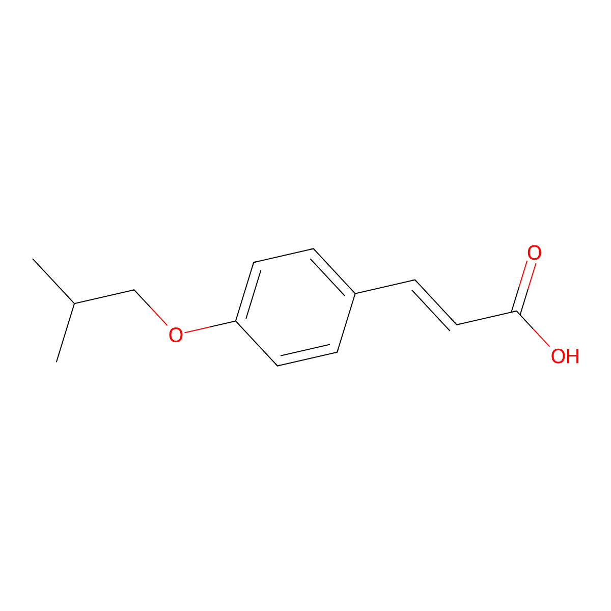 2-Propenoic acid, 3-[4-(2-methylpropoxy)phenyl]- molecular structure, CAS 20718-98-3