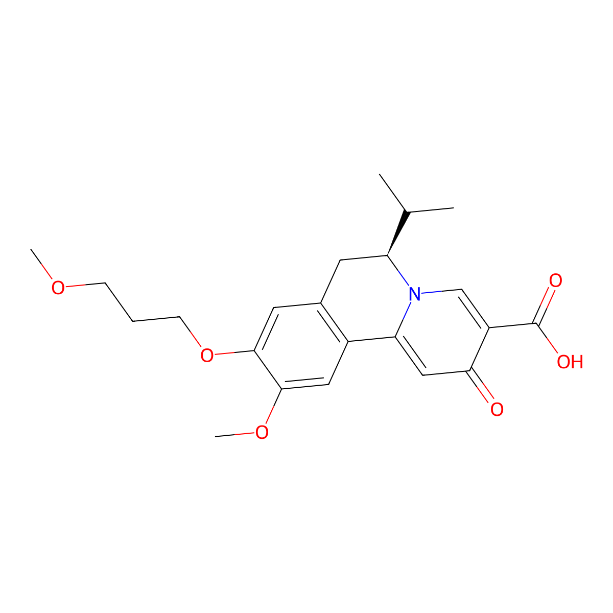 (S)-6-Isopropyl-10-methoxy-9-(3-methoxypropoxy)-2-oxo-6,7-dihydro-2h-pyrido[2,1-a]isoquinoline-3-carboxylic acid molecular structure, CAS 2072057-17-9