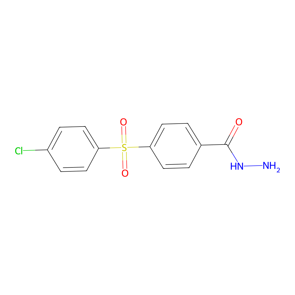 4-(4-Chlorophenyl)sulfonylbenzohydrazide molecular structure, CAS 20721-08-8