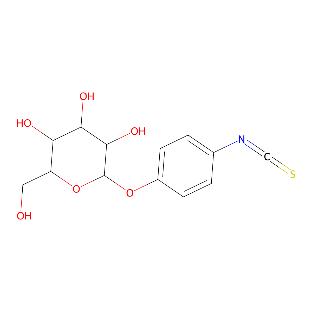 beta-D-Galactopyranosylphenyl isothiocyanate molecular structure, CAS 20721-62-4