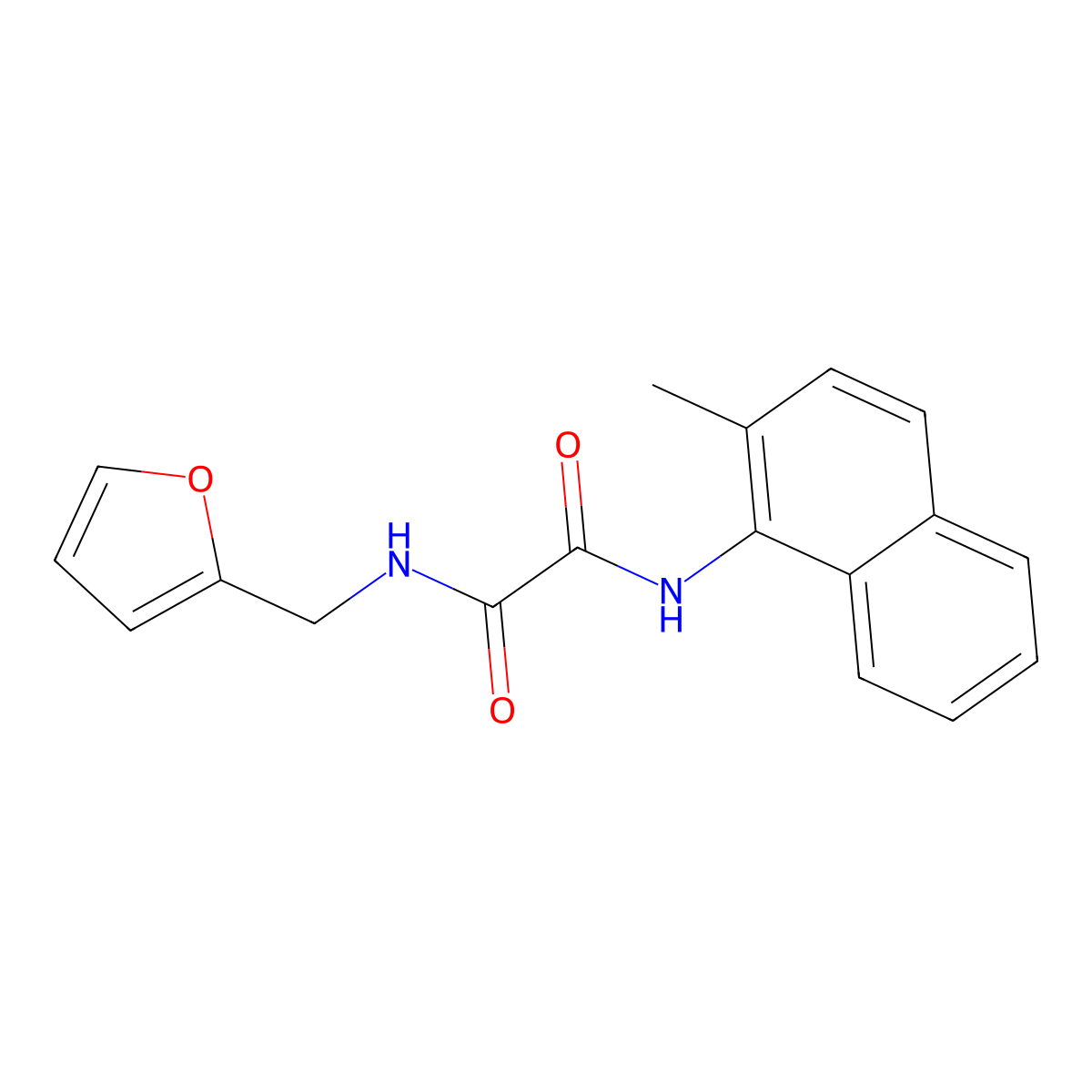 N-[(furan-2-yl)methyl]-N'-(2-methylnaphthalen-1-yl)ethanediamide molecular structure, CAS 2072109-00-1