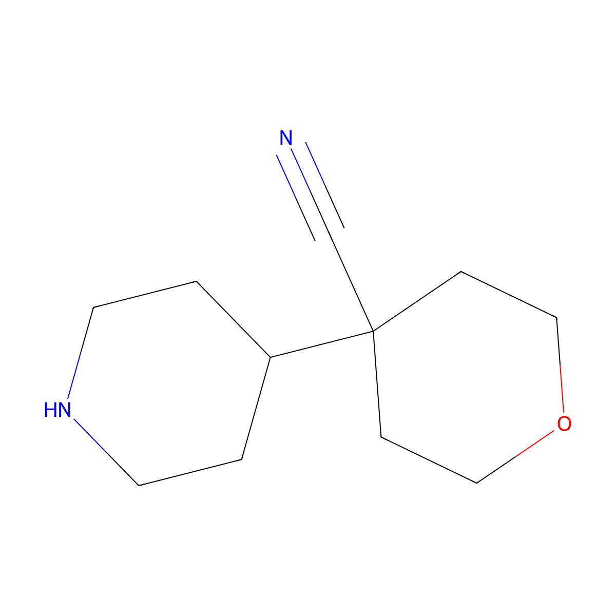4-(Piperidin-4-yl)oxane-4-carbonitrile molecular structure, CAS 2072127-74-1