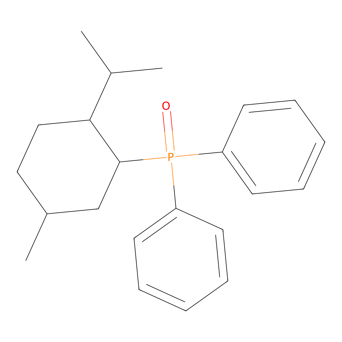 Phosphine oxide, [5-methyl-2-(1-methylethyl)cyclohexyl]diphenyl- molecular structure, CAS 207220-71-1