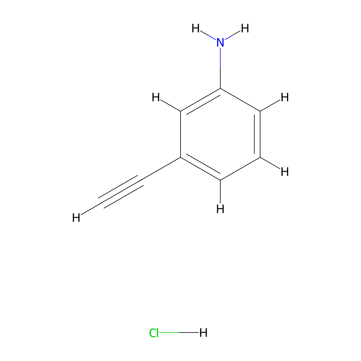 3-Ethynylaniline hydrochloride molecular structure, CAS 207226-02-6
