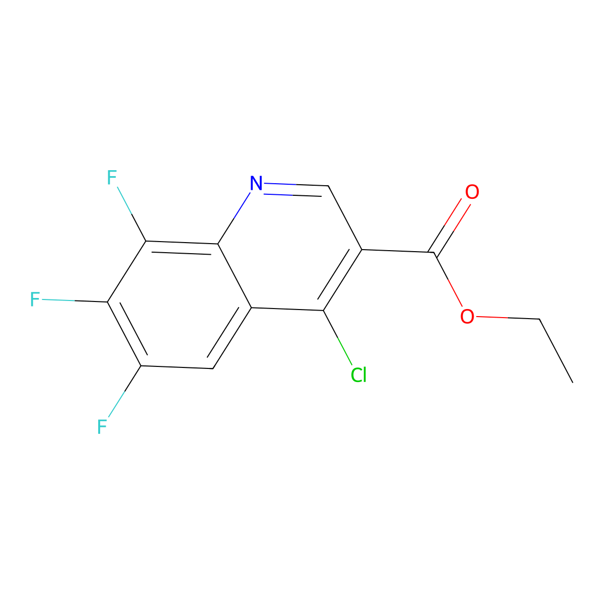 Ethyl 4-chloro-6,7,8-trifluoroquinoline-3-carboxylate molecular structure, CAS 207231-24-1