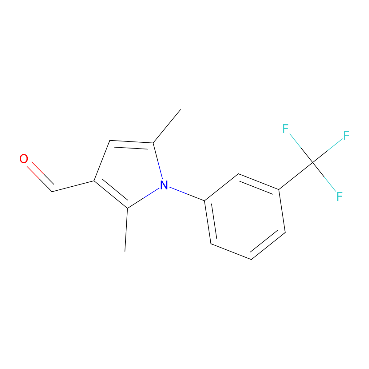 2,5-Dimethyl-1-[3-(trifluoromethyl)phenyl]-1H-pyrrole-3-carbaldehyde molecular structure, CAS 207233-99-6