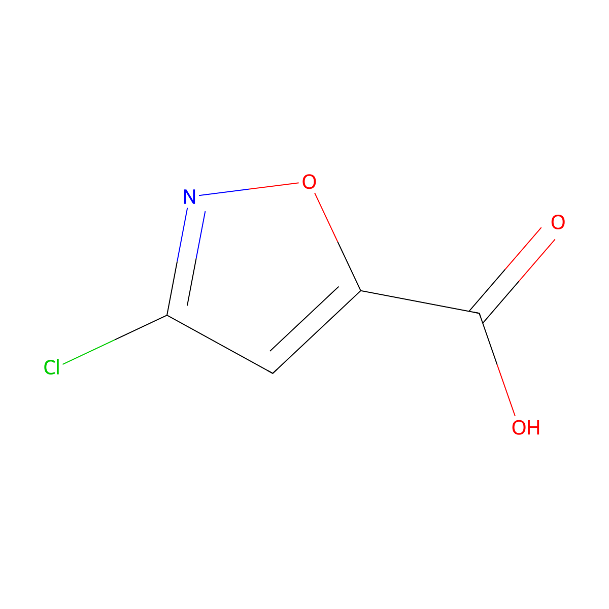 5-Isoxazolecarboxylic acid, 3-chloro- molecular structure, CAS 20724-56-5