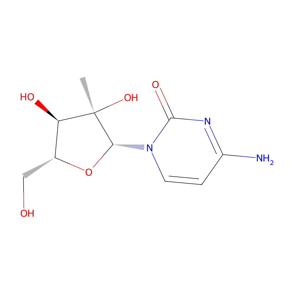 2'-C-Methylcytidine molecular structure, CAS 20724-73-6