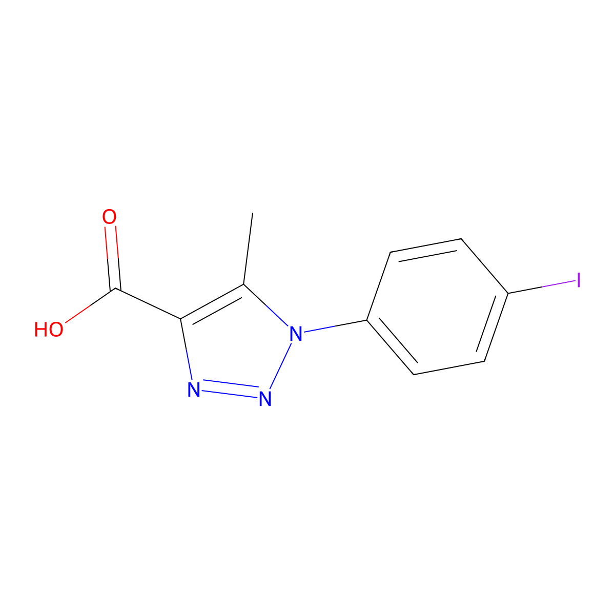 1-(4-iodophenyl)-5-methyl-1H-1,2,3-triazole-4-carboxylic acid molecular structure, CAS 20725-36-4