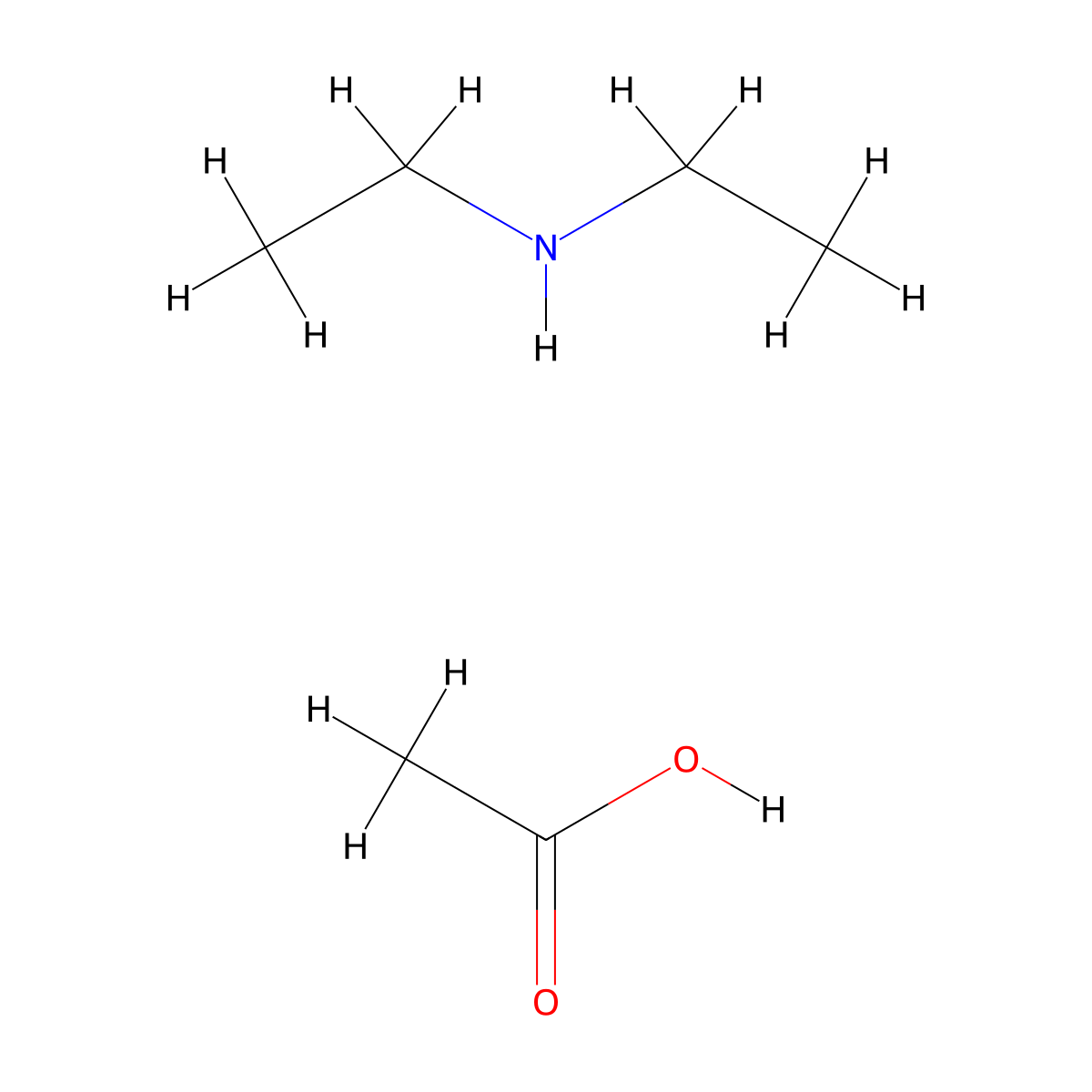 Diethylamine acetate molecular structure, CAS 20726-63-0