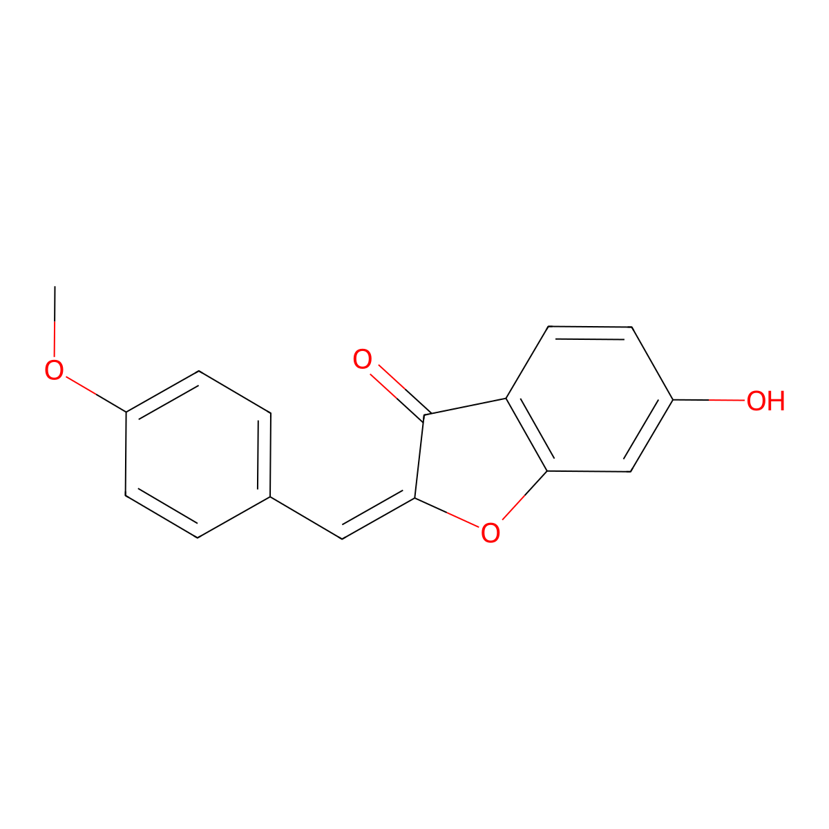 6-Hydroxy-2-[(4-methoxyphenyl)methylidene]-2,3-dihydro-1-benzofuran-3-one molecular structure, CAS 20727-61-1