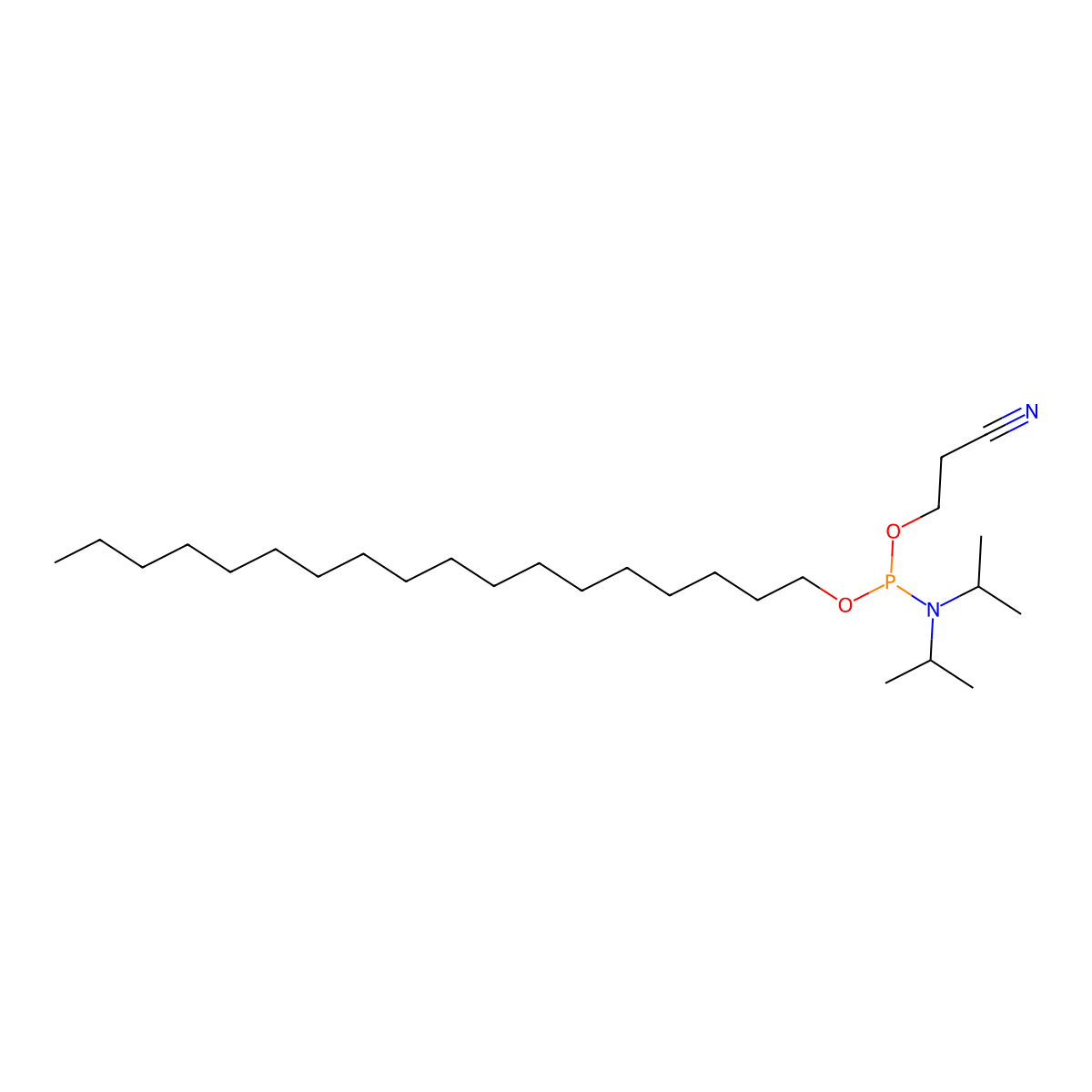 3-[[Di(propan-2-yl)amino]-octadecoxyphosphanyl]oxypropanenitrile molecular structure, CAS 207273-84-5