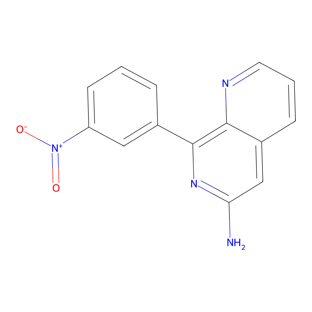 8-(3-Nitrophenyl)-1,7-naphthyridin-6-amine molecular structure, CAS 207278-99-7
