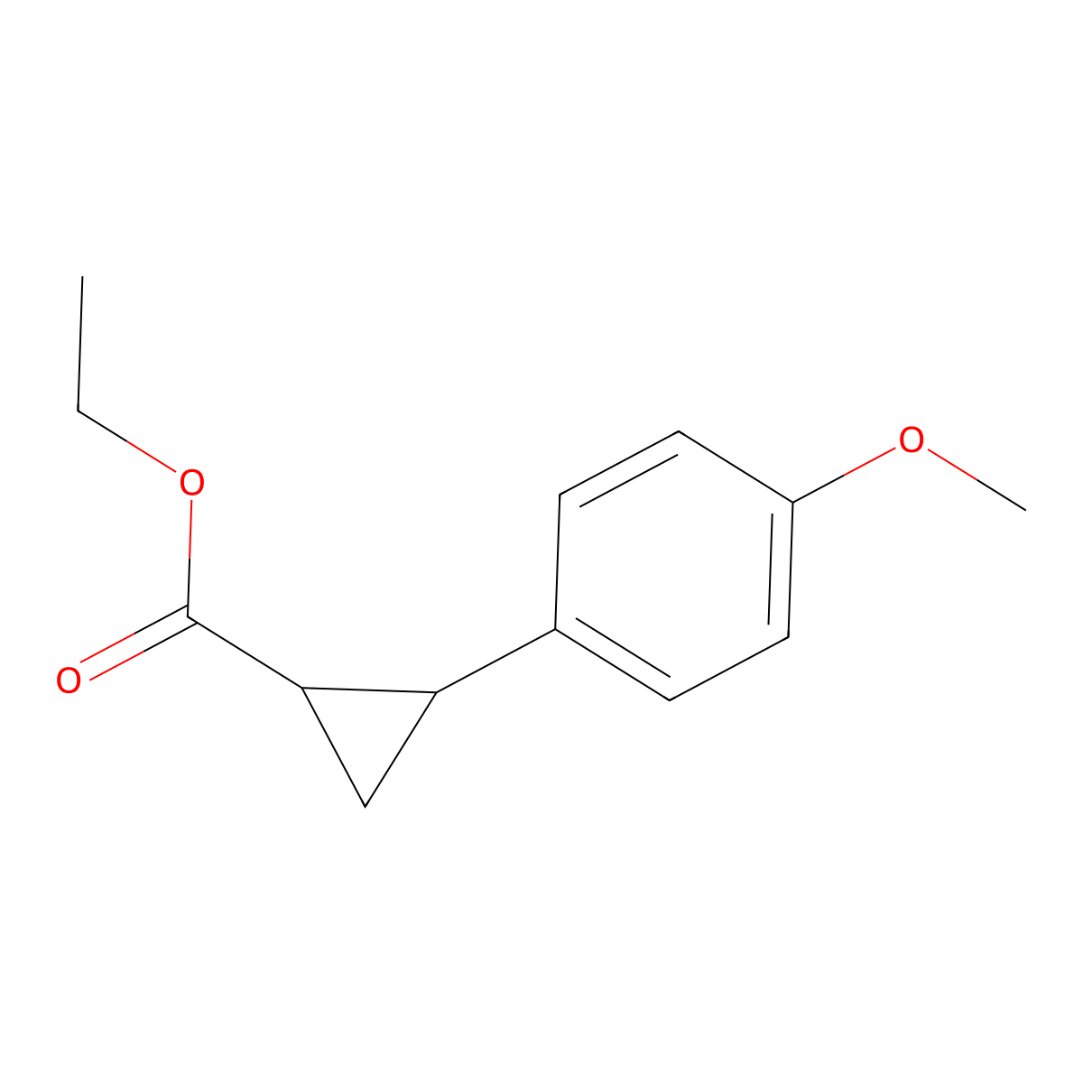 rac-ethyl (1R,2R)-2-(4-methoxyphenyl)cyclopropane-1-carboxylate molecular structure, CAS 207279-34-3