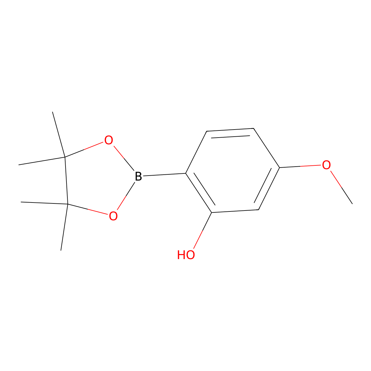 5-Methoxy-2-(4,4,5,5-tetramethyl-1,3,2-dioxaborolan-2-YL)phenol molecular structure, CAS 2072801-99-9