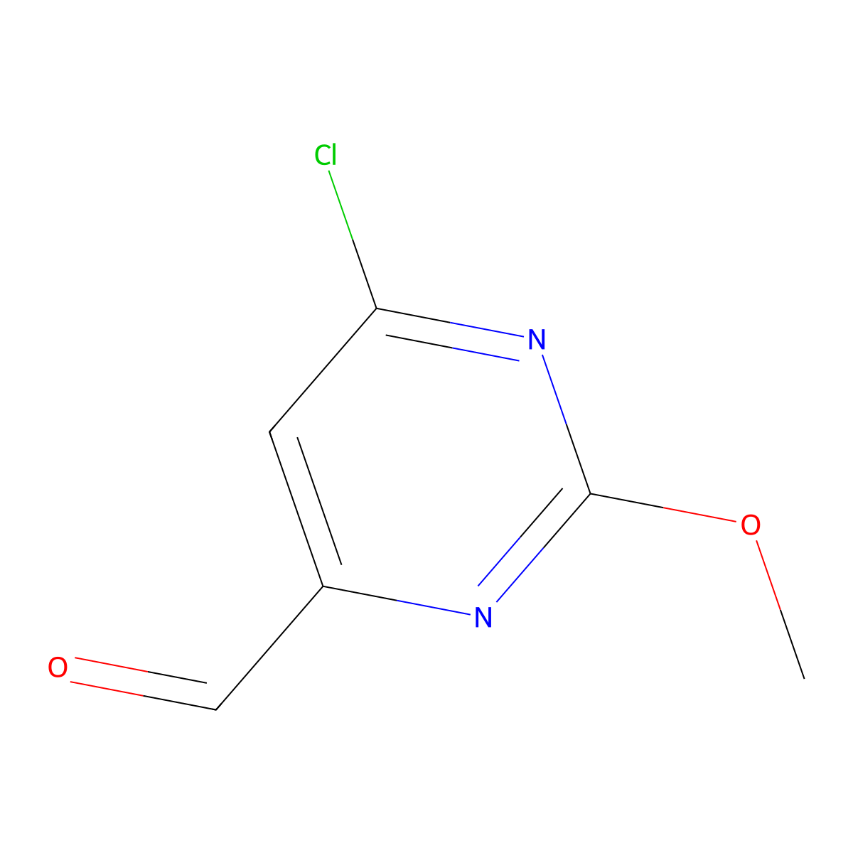 6-Chloro-2-methoxypyrimidine-4-carbaldehyde molecular structure, CAS 2072804-90-9