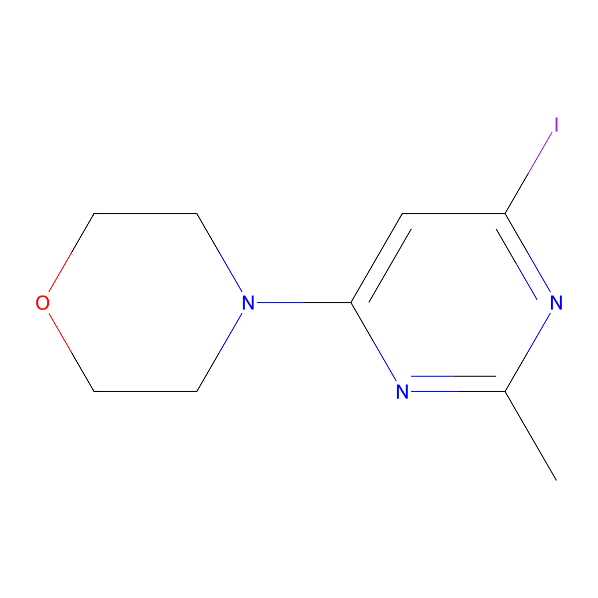 4-(6-Iodo-2-methylpyrimidin-4-yl)morpholine molecular structure, CAS 2072805-07-1