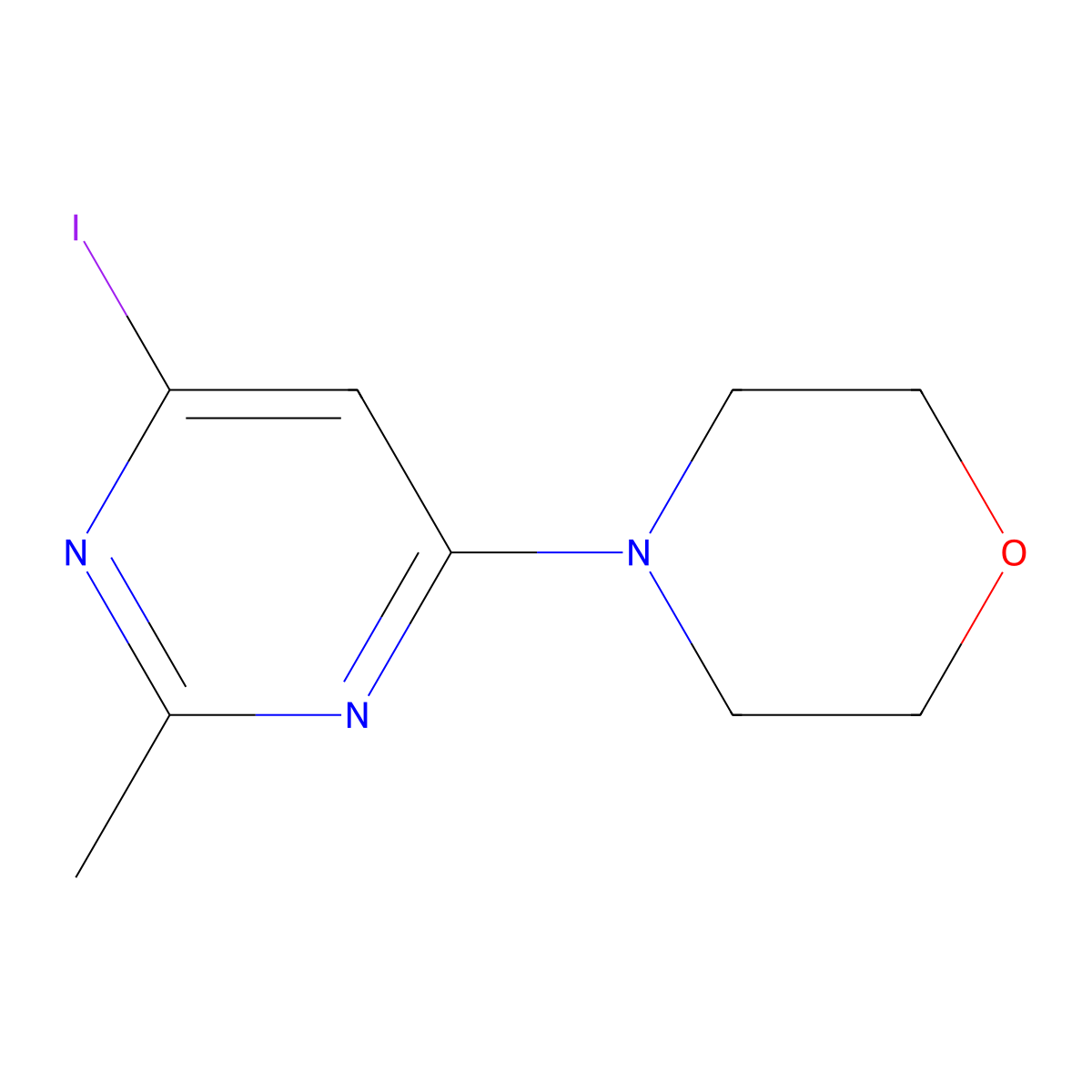 4-(6-Iodo-2-methylpyrimidin-4-yl)morpholine molecular structure, CAS 2072805-07-1