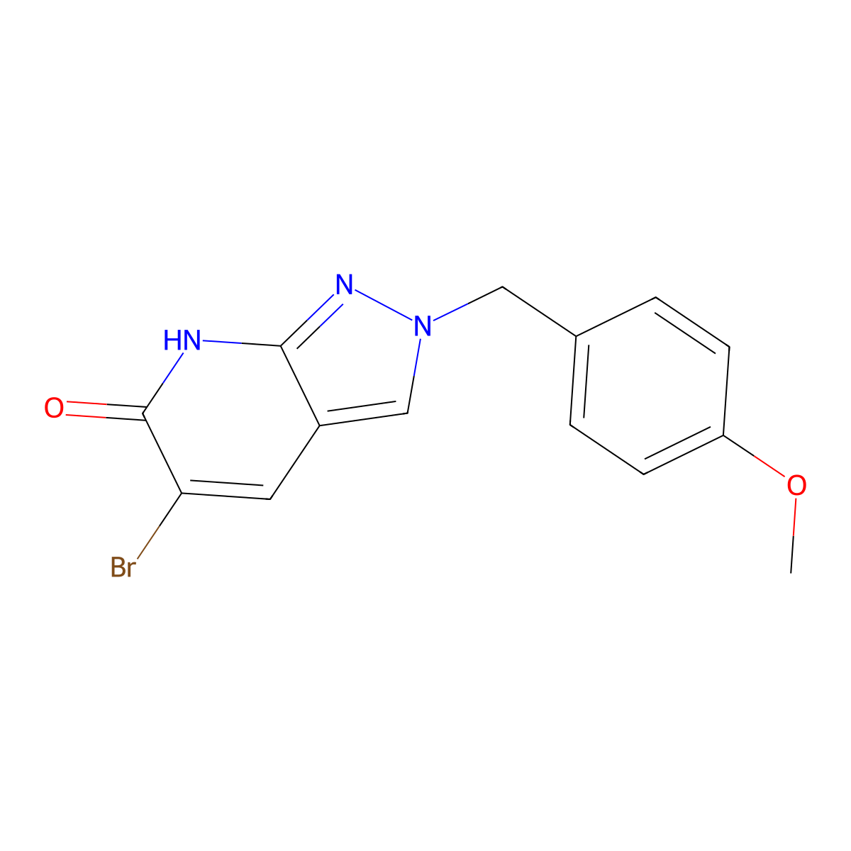 5-Bromo-2-(4-methoxybenzyl)-2H-pyrazolo[3,4-B]pyridin-6-OL molecular structure, CAS 2072806-16-5