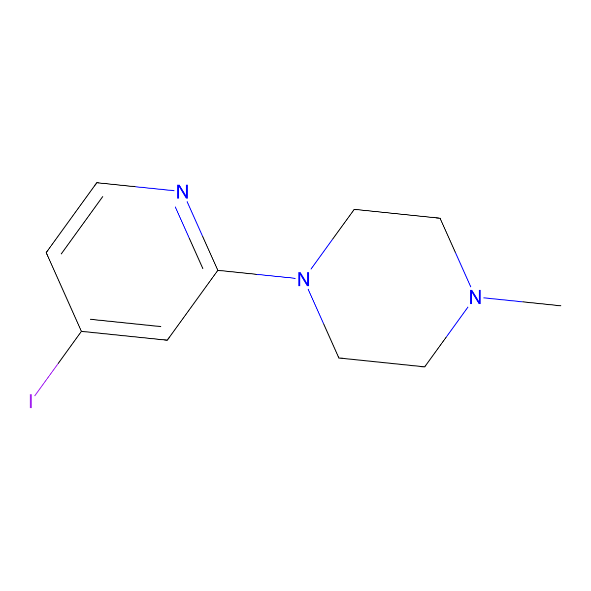 1-(4-Iodo-2-pyridyl)-4-methylpiperazine molecular structure, CAS 2072806-20-1