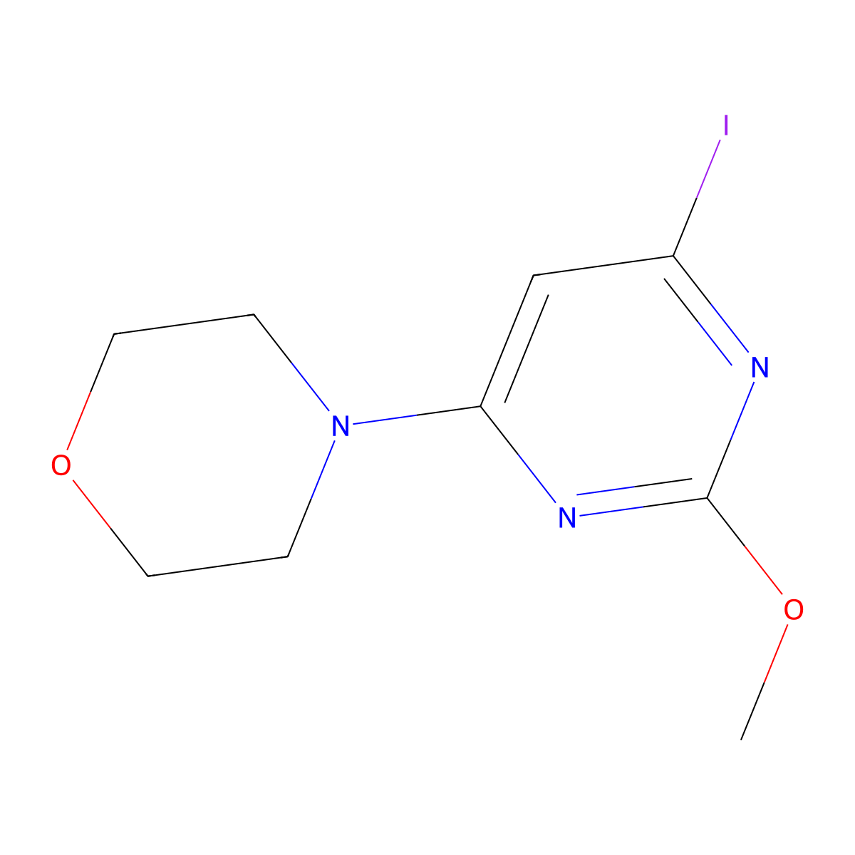 4-(6-Iodo-2-methoxypyrimidin-4-YL)morpholine molecular structure, CAS 2072806-35-8
