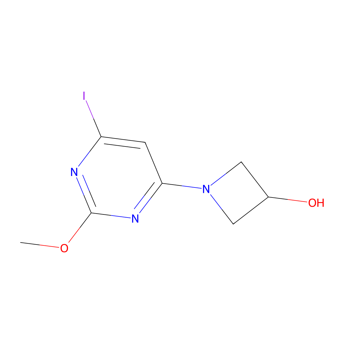 1-(6-Iodo-2-methoxypyrimidin-4-YL)azetidin-3-OL molecular structure, CAS 2072806-36-9