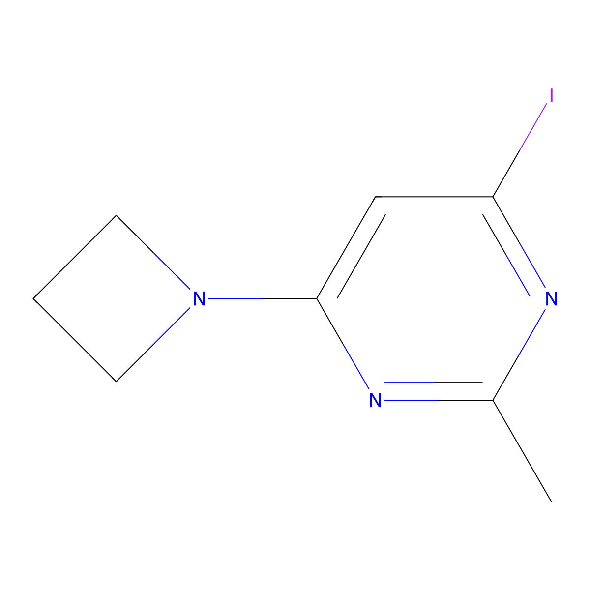 4-(Azetidin-1-YL)-6-iodo-2-methylpyrimidine molecular structure, CAS 2072807-04-4