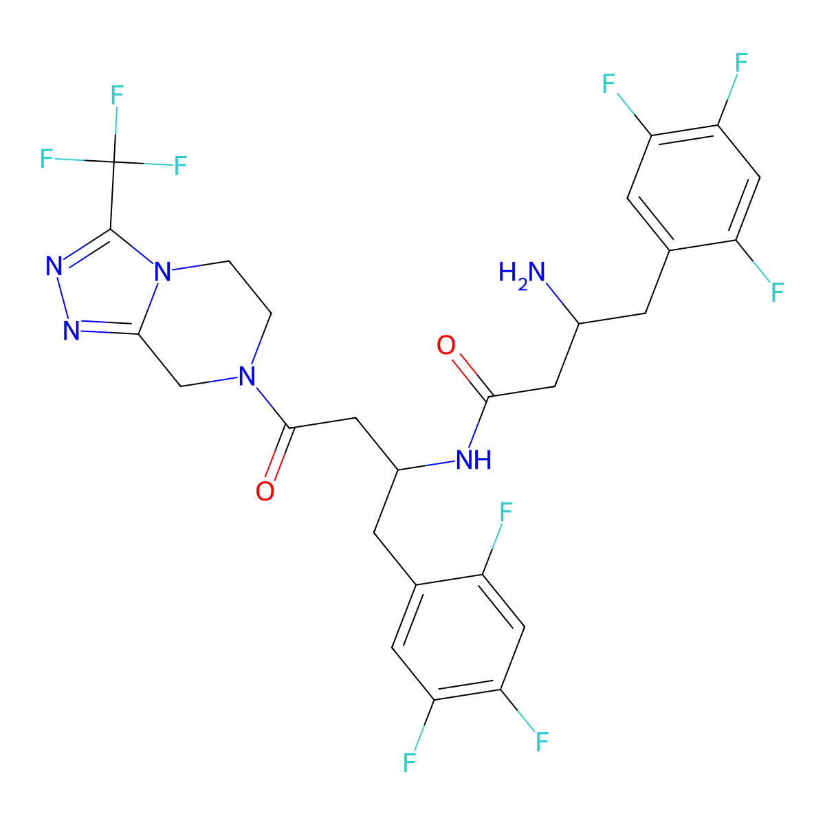 (R)-3-amino-N-((R)-4-oxo-4-(3-(trifluoromethyl)-5,6-dihydro-[1,2,4]triazolo[4,3-a]pyrazin-7(8H)-yl)-1-(2,4,5-trifluorophenyl)butan-2-yl)-4-(2,4,5-trifluorophenyl)butanamide molecular structure, CAS 2072867-07-1