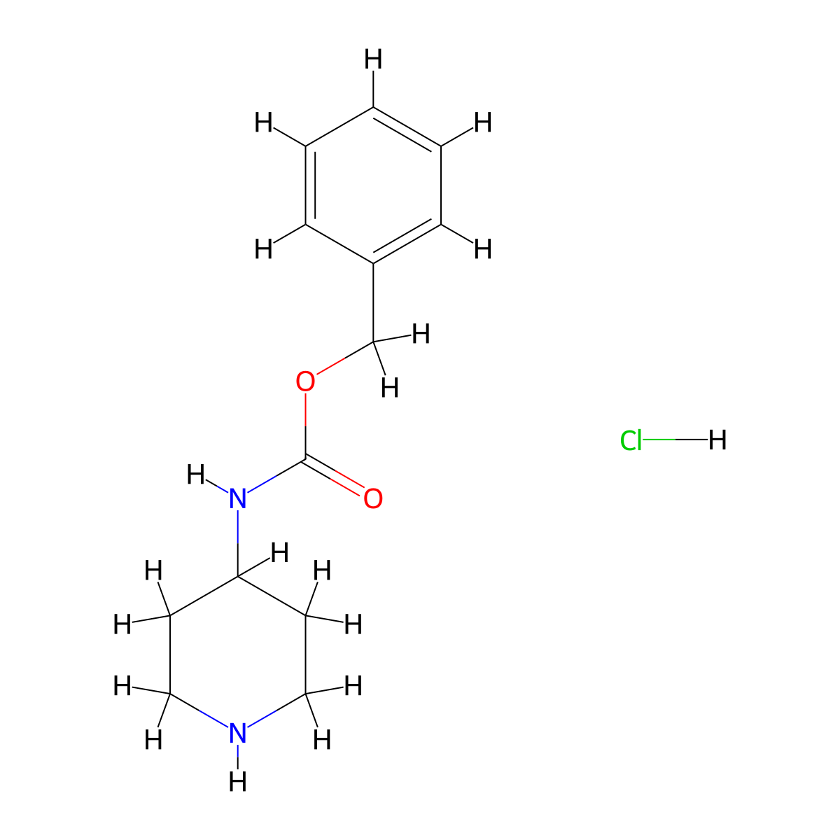 Benzyl Piperidin-4-ylcarbamate Hydrochloride molecular structure, CAS 207296-89-7